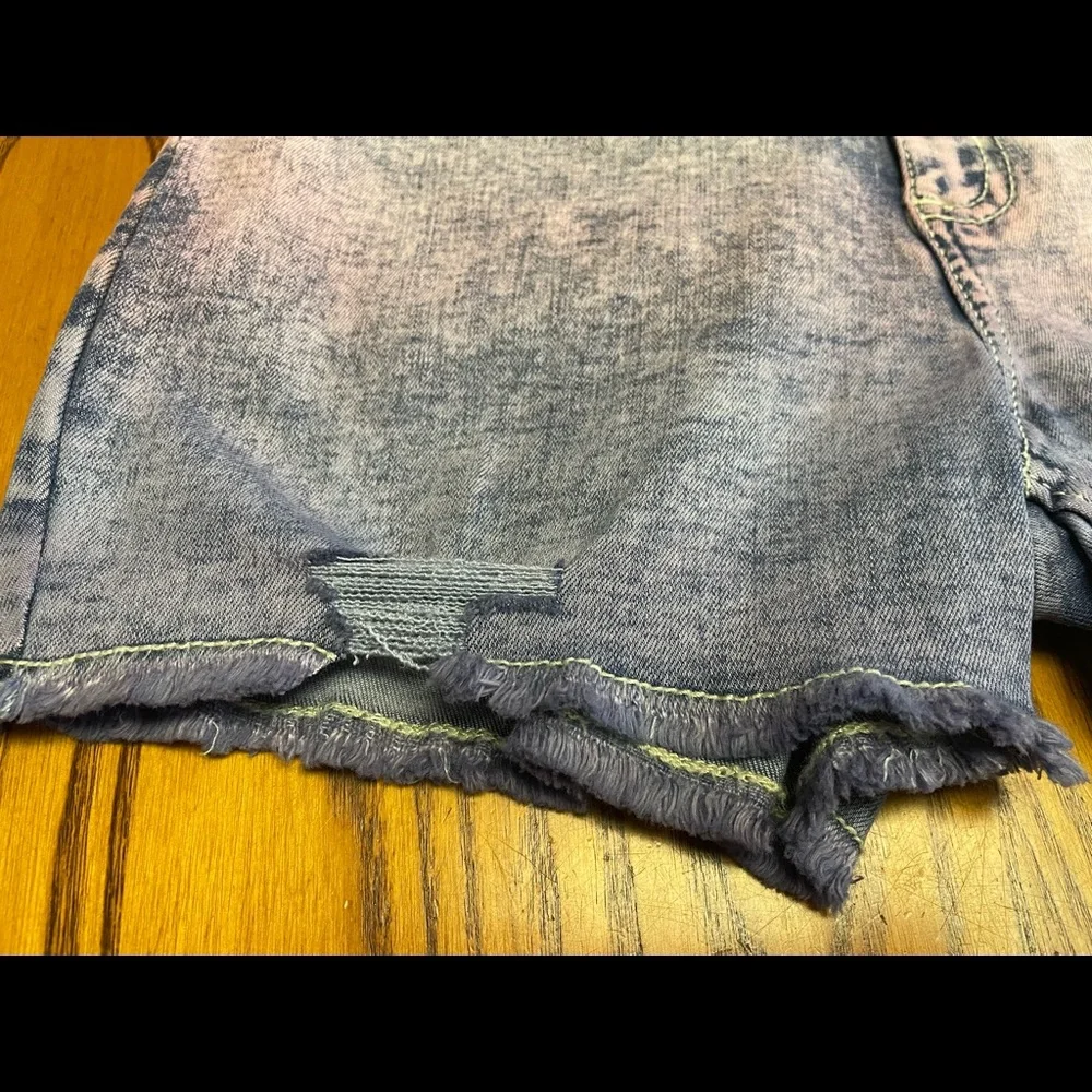 New Size 12 Justice Distress Blue Denim And Pink Dye